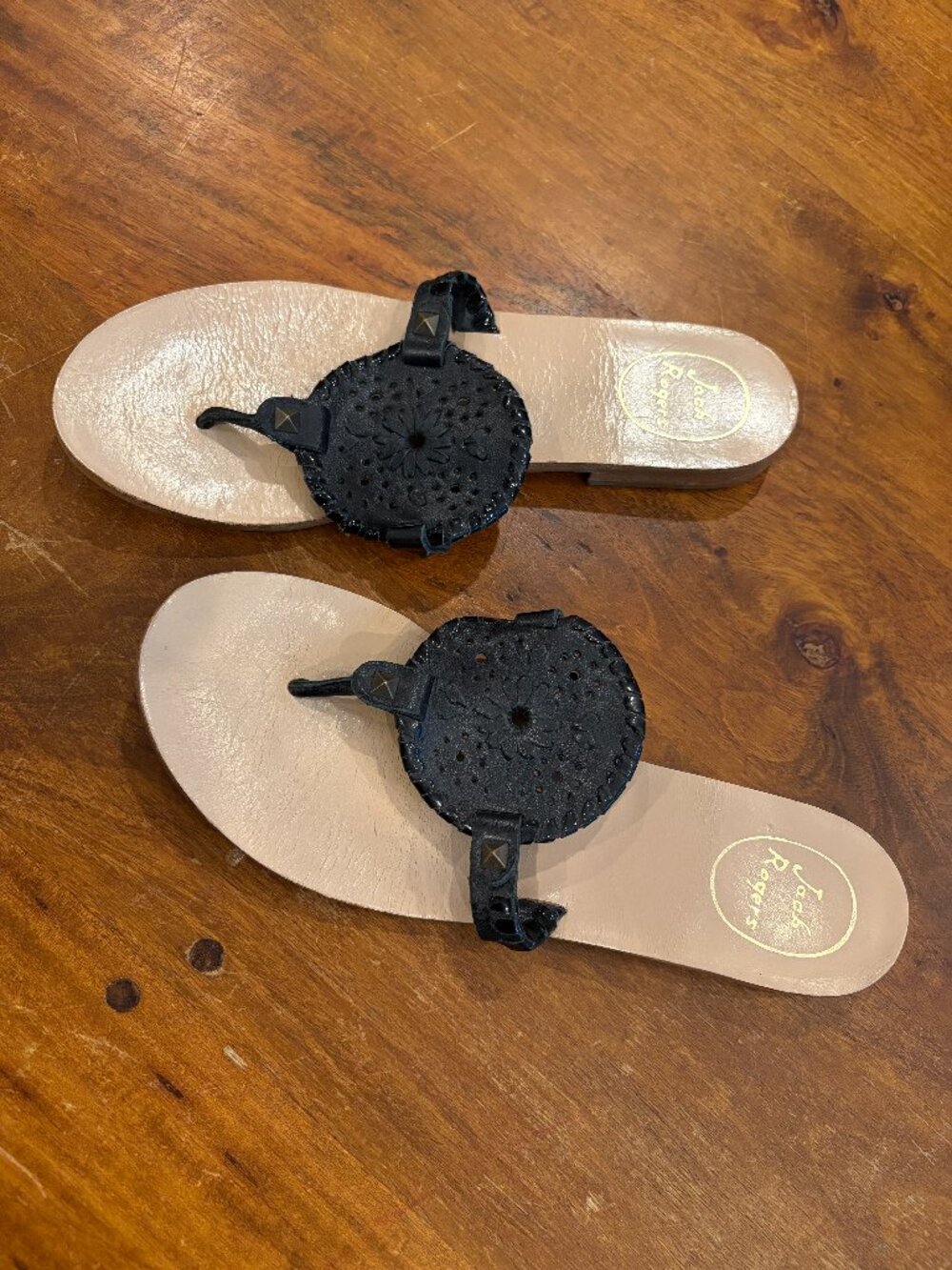 Jack Rogers Black Sandals, sz 8M
